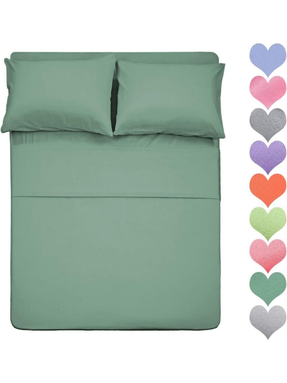 Soft Sage 400 Thread Count Full Sheet Set - 4 Piece Deep Pocket Cotton Bedding